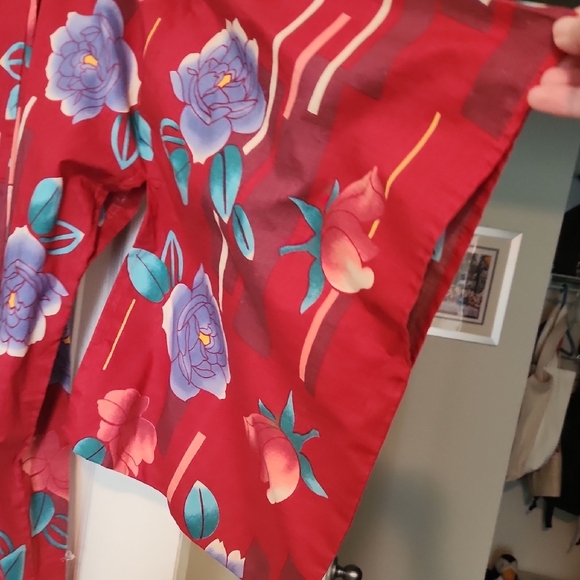 Red Floral Kimono Robe - Picture 3 of 4